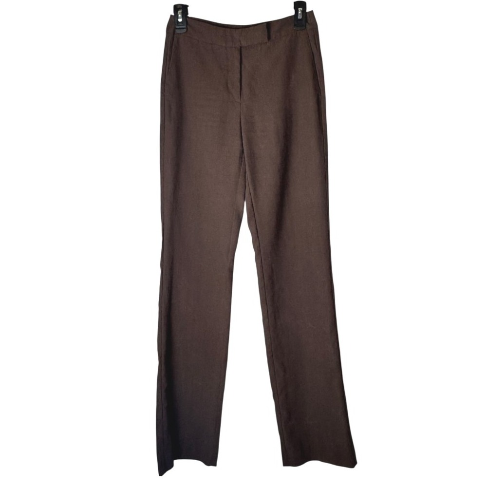 The Andamane Pants Women 2‎ Brown Straight Leg Trousers Luxury Career Preppy